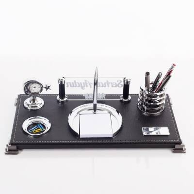 Sancak Ofis Masa Üstü İsimlik Seti İşyeri Hediyesi Masa İsimliği Türk Bayrağı Ay Yıldız Masa Seti - 4