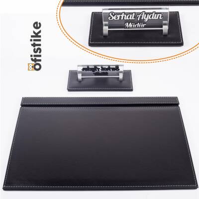 Savona Ofis Deri Tekli Sümen İsimlik Seti Yeni İş Hediyesi Sümen Ekonomik Masa Sümeni Masa İsimliği 