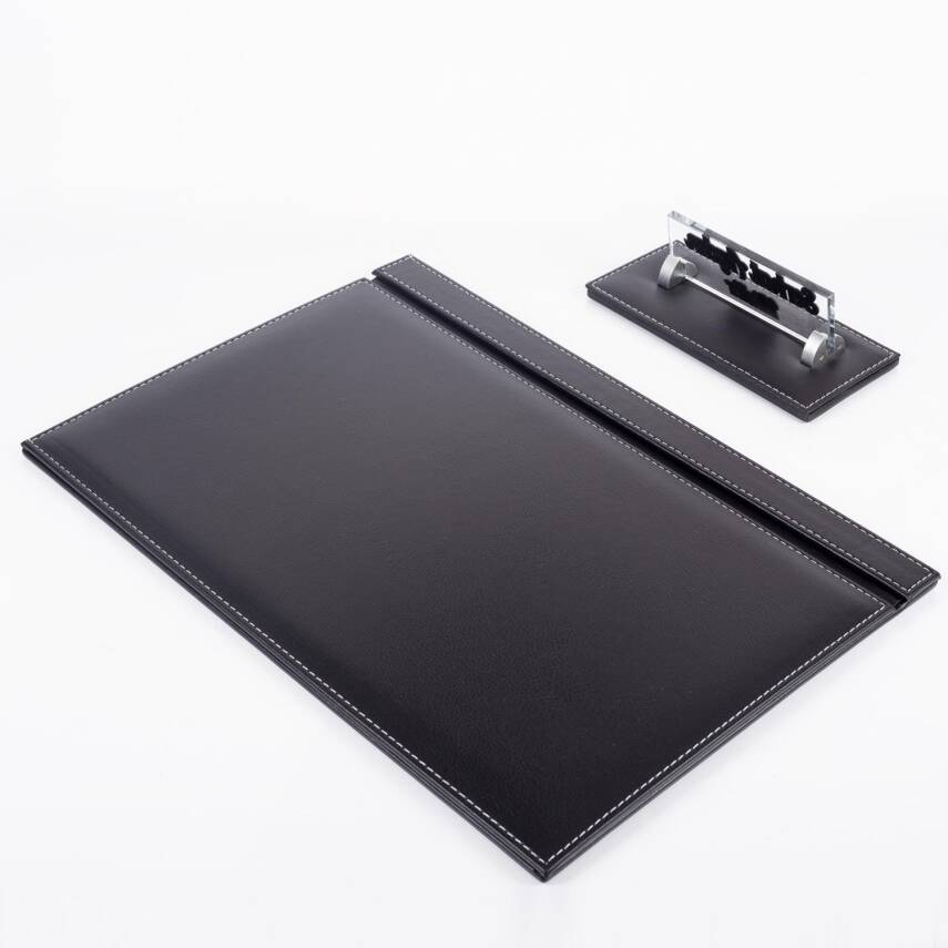 Savona Ofis Deri Tekli Sümen İsimlik Seti Yeni İş Hediyesi Sümen Ekonomik Masa Sümeni Masa İsimliği - 3