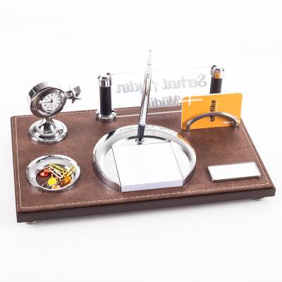 Sembol Taba Türk Bayraklı Lüks Ofis Masaüstü İsimlik Seti İsimliği Asker Polis Masa üstü Kalemlik 