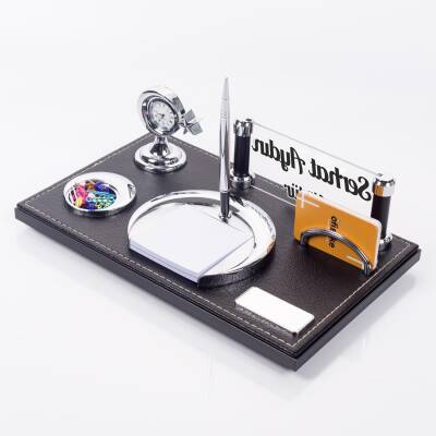 Sembol Türk Bayraklı Lüks Ofis Masaüstü İsimlik Seti İsimliği Asker Polis Masa üstü Kalemlik - Ofistike