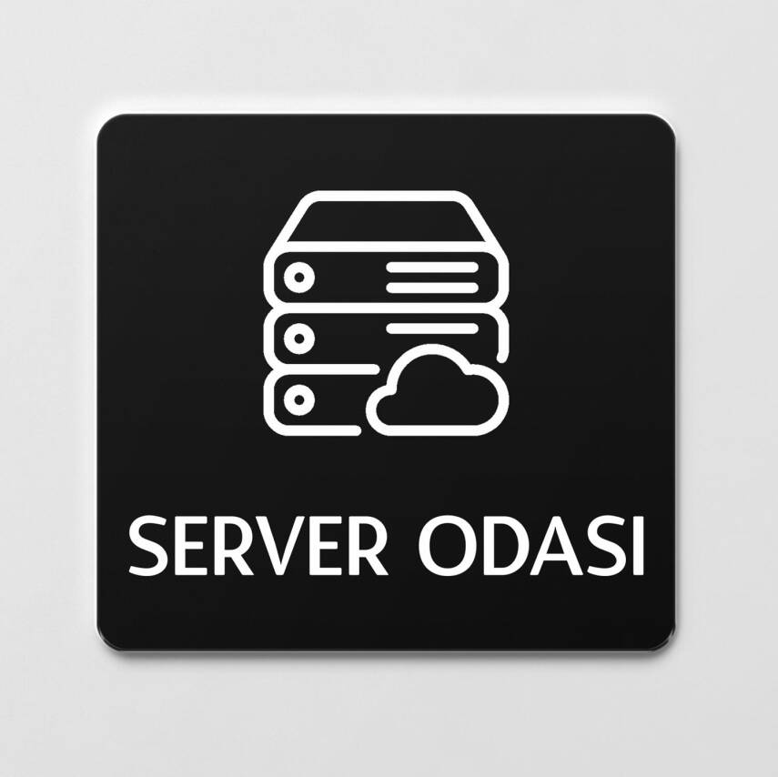 Server Odası Kapı Levhası Ofis Yönlendirme Kapı İsimlik Tabelası - 1
