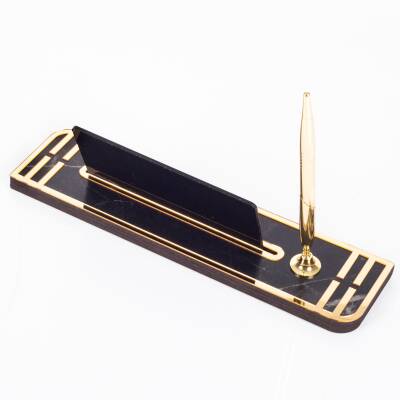 Sigma Gold Ahşap Masa İsimliği Kalemli İsimlik Masa Üstü Organizer Ekonomik Masa İsimliği Kalemlik - 4