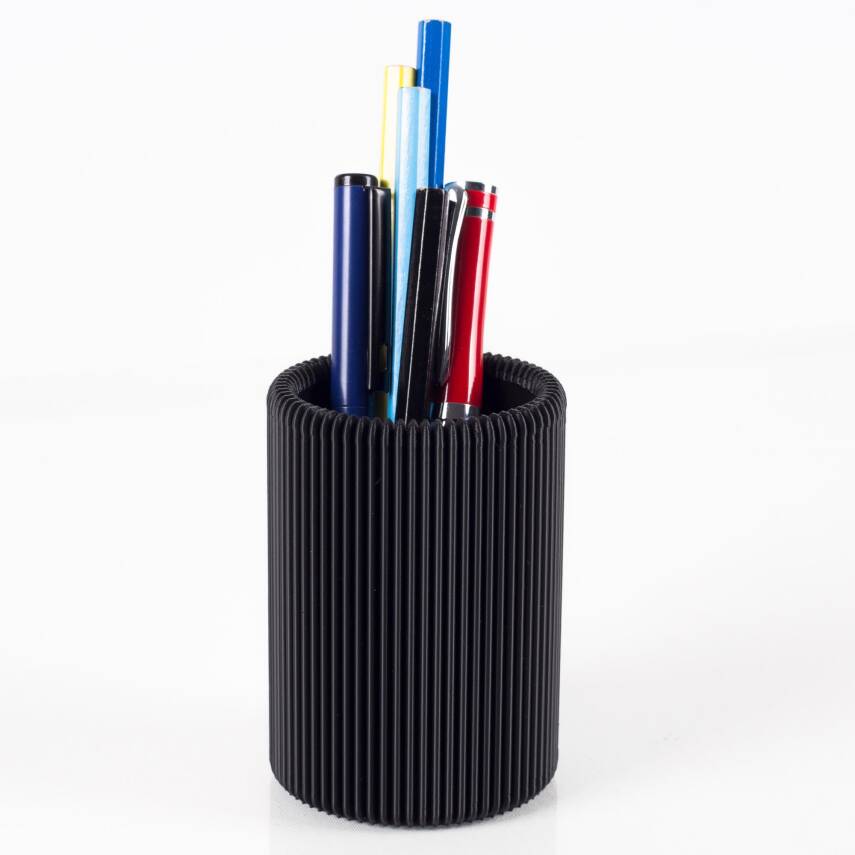 Siyah Fitil Desenli 3D Kalemlik Ofis Masa üstü Aksesuar İş yeri Hediyesi - 1