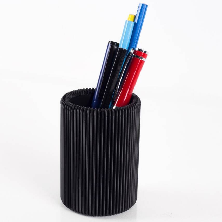 Siyah Fitil Desenli 3D Kalemlik Ofis Masa üstü Aksesuar İş yeri Hediyesi - 2