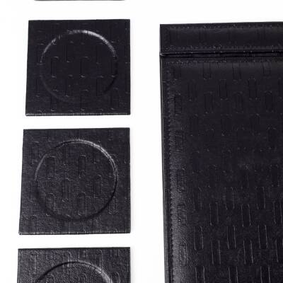 Siyah Hasır Sümen Takımı Elit Kristal Masa İsimliği Lüks Ofis Sümen Seti ve Masa İsimlik - 6