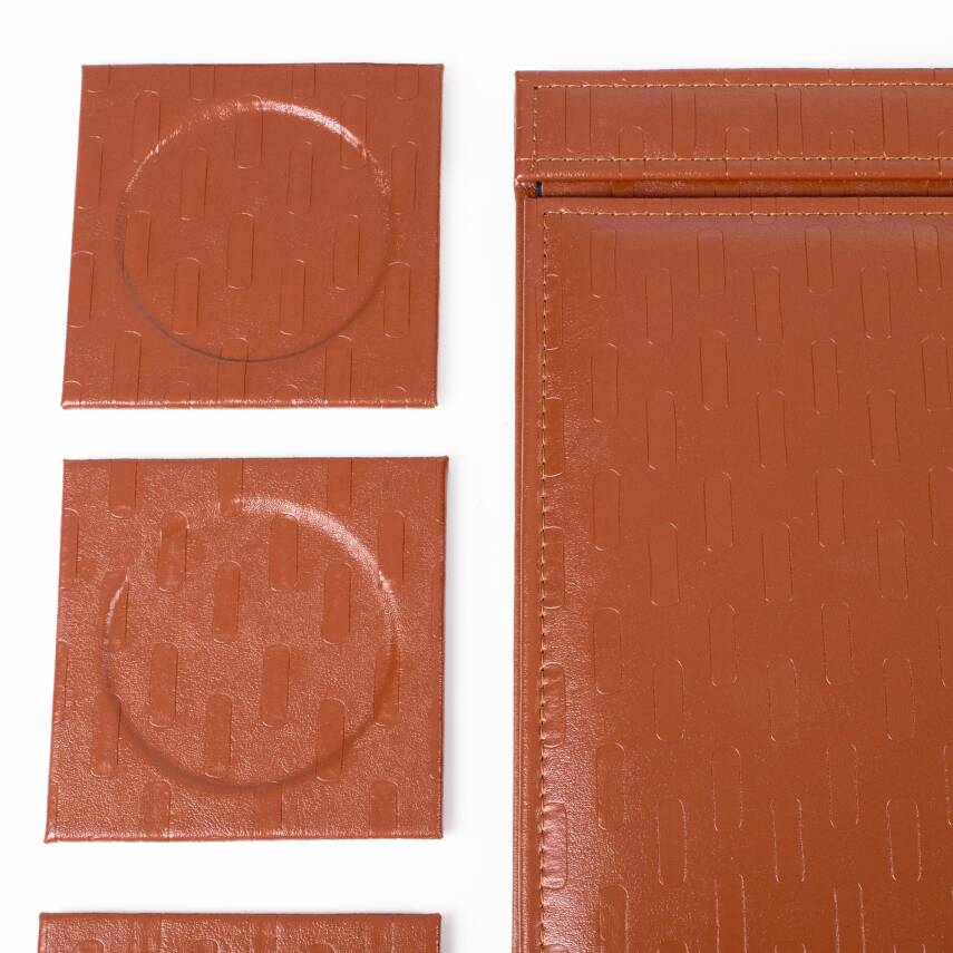 Taba Hasır Sümen Takımı Elit Kristal Masa İsimliği Lüks Ofis Sümen Seti ve Masa İsimlik - 5