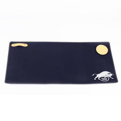 Taraftara Özel Sarı Lacivert Boğa ve İsim Baskılı Deri Masa Pedi Ev Masa Matı Sümen Takımı - 2