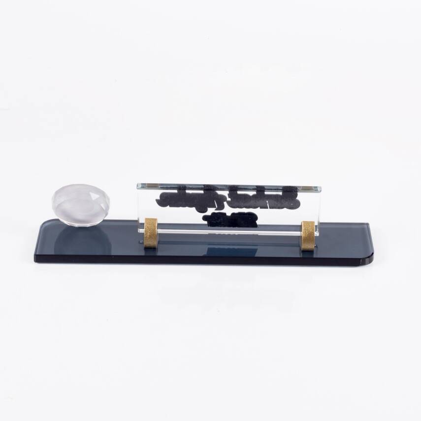 Türk Bayrağı Logolu Maydos Masa İsimliği Kristal Ofis Masaüstü Kabartma İsimlik - 4