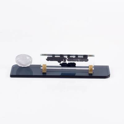 Türk Bayrağı Logolu Maydos Masa İsimliği Kristal Ofis Masaüstü Kabartma İsimlik - 4