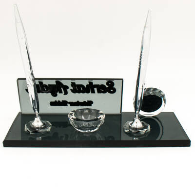 Veterinerlere Özel İsimlik Veteriner Logolu Kristal Masa İsimliği - 4